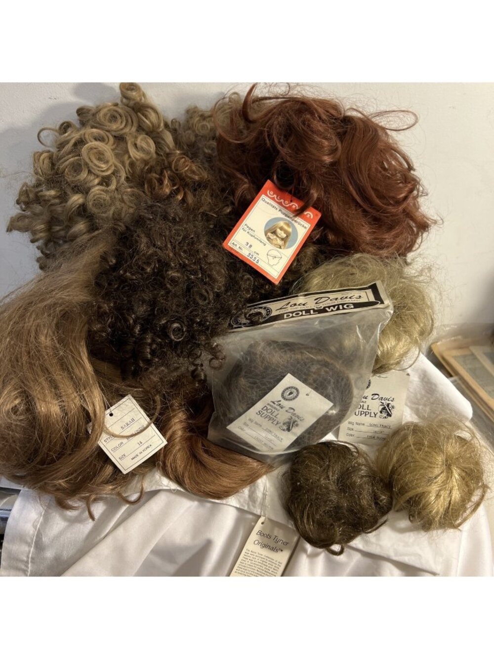 Large Lot Of Doll Wigs Various Sizes Lou Davis and more